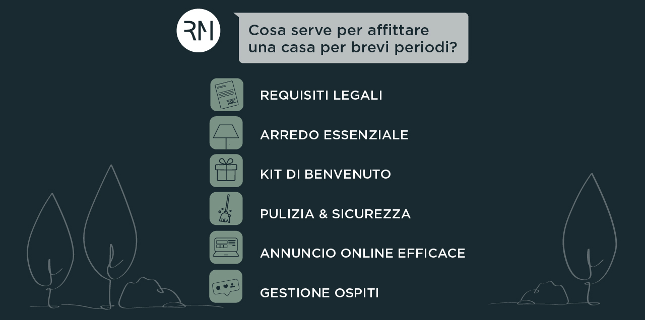 Infografica con tutto ciò che serve per aprire e affittare una casa vacanze